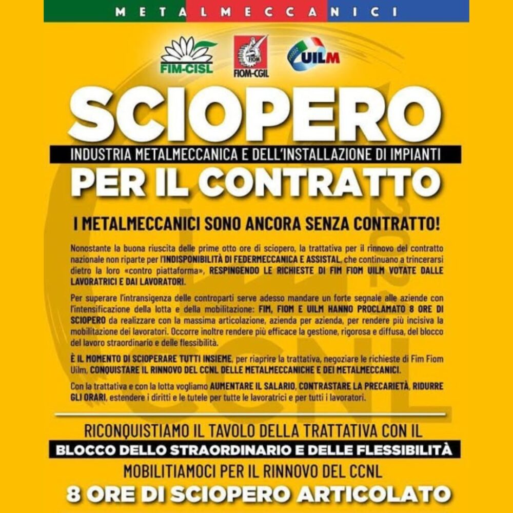 SCIOPERO PER IL CONTRATTO!